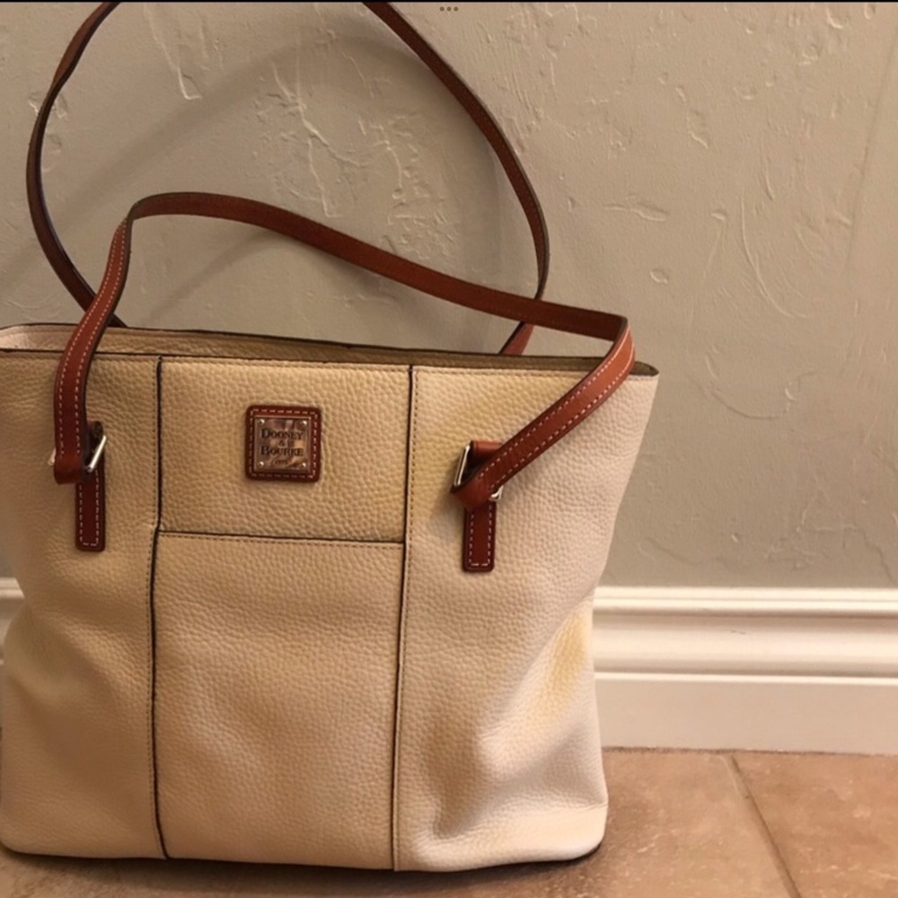 Dooney & Bourke Cream and Tan Leather Tote